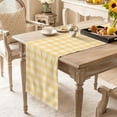 thumbnail image 6 of Yellow Plaid Dining Table Runner, Country Rustic Farmhouse Classic Minimalist Checkered Washable Table Runners Kitchen Coffee Table Center Decor for Home Party Holiday Wedding 13 x 90 Inches, 6 of 9