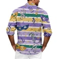 thumbnail image 4 of LNZGNM Mens Mardi Gras Carnival Shirt Lapel Mask Printed Button Up Shirts Big and Tall Long Sleeve T-Shirts Casual Carnival Tops,Light Purple 2XL, 4 of 6
