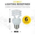 thumbnail image 2 of - Mini Spiral CFL Light Bulbs T2 9W (40W Equivalent) 500 Lumens 4100K Cool White E26 Medium Base Pack of 6- Mini Twist Compact Fluorescent Lamp$$Tools & Hardware Other, 2 of 7