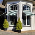 thumbnail image 2 of Awntech 6.38 Ft Charleston Sloped Fixed Awning with Scrolled Iron Arms (76.5in x 36in x 36in), Forest/White Stripe, 2 of 3