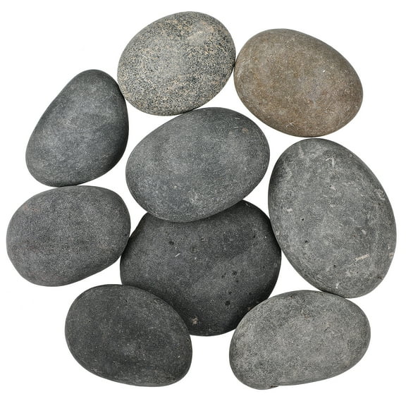 9 Pcs Flat Rocks Terrarium Aquarium Gravel Garden Landscaping Stones Grey