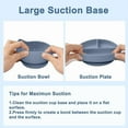 thumbnail image 5 of Silicone Baby Feeding Set 14 Pcs,Baby Led Weaning Supplies, Baby Spoons Suction Bowl Divided Plate Bib Cup Finger Brush,First Stage Solid Food Eating Utensils - 6+ Months(Blue Gray), 5 of 7
