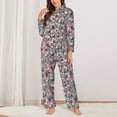 thumbnail image 3 of Wukai Daisies Flowers Print Women's Pajama Set - Soft Long Sleeve Sleepwear for Comfort and Style-XX-Large, 3 of 9