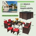 thumbnail image 2 of Homall 9 Pieces Outdoor Dining Sets Patio Rattan Conversation Set Space Saving Wicker Chairs with Glass Table,Red, 2 of 7