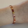 thumbnail image 3 of Red and Gold Ethnic Style Beaded Bracelet Handmade Boho Minimalist Charm Jewelry for Women, 3 of 5