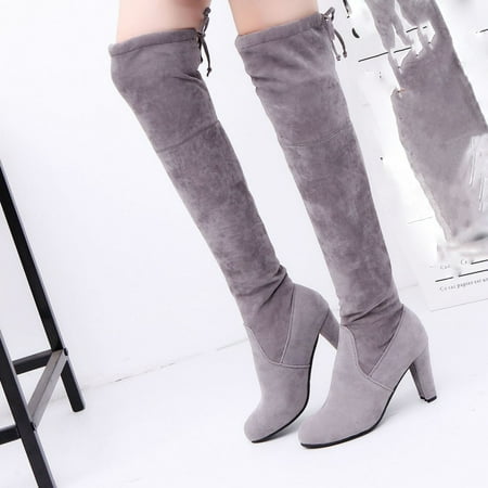 

Shldybc Women s Pointed Toe Fine Heel Boots Long Stretch Sexy Knee High Pull On Boots Fall Weather Winter Shoes Over The Knee High Heel Boots on Clearance