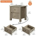 thumbnail image 2 of WAMPAT 2 Pack Modern End Sofa Table with Charging Station, Vintage Grey Wood End Table with Outlet&USB Ports, Farmhouse Side Table with 2 Storage Drawers for Living Room, Bedroom, 2 of 7