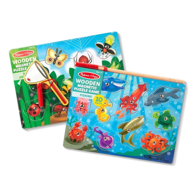 Rompecabezas Magnetico Melissa y Doug 3632 Madera Pesca e Insectos 2 Unidades