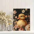 thumbnail image 2 of Qisvanset Framed Canvas Wall Art, 12x16 Inch Yellow Duckling Peony Floral Animal Wall Art, 2 of 5