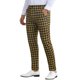 thumbnail image 4 of Pantalones de hombre INSPIRE CHIC de cuadros, corte regular, frente plano, elásticos, a rayas, talla 38, negro y amarillo, 4 of 5