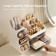 thumbnail image 3 of HBlife Makeup Organizer with Brush Holder for Vanity, Large Plastic Bathroom Countertop Organizer Skin Care Storage, White, 3 of 7