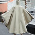 thumbnail image 5 of Unisex Rain Poncho Hooded Waterproof Raincoat Jacket for Adults Women Men - Khaki, 5 of 5