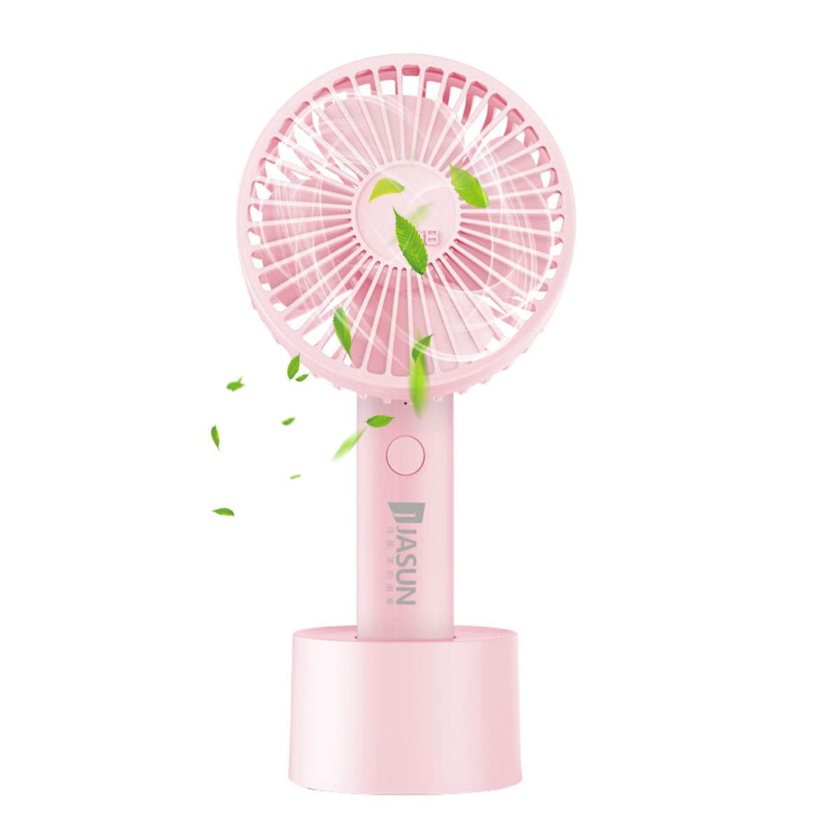 Color : Pink USB Table Desk Personal Fan Mini Handheld Fan Portable USB Fan with Night Lamp for Office Outdoor Camping Beach Etc Personal Travel Accessories for Home Office Table