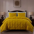Chezmoi Collection Berlin Mustard Yellow Pinch Pleat Comforter Set Full