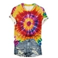 thumbnail image 5 of Youyipin Womens Tops Tie Dye Shirts For Women, Short Sleeve Tie Dye Shirts, Women Rainbow T Shirts Graphic Tees For Women, 5 of 5