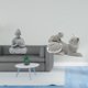 thumbnail image 2 of Escultura De Gato Y Buda Mono, Estatua De Sun Wukong, Adorno De Mesa, Artesanía, Animal Decorativo Coleccionable En Miniatura Para Hotel, Patio, Dormitorio, Sala De Estar, Oficina, Regalo De, 2 of 8