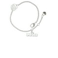 thumbnail image 2 of Delight Jewelry White ''Peace'' with Heart Silver-tone Rose Link Chain Bracelet, 6.25"+1.75" Extender, 2 of 4