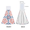 thumbnail image 3 of Yayeee Kitchen Hanging Hand Towels Set of 2 with Loop Bathroom Absorbent Tie Towel, Mosaic Flowers Pattern, 3 of 7