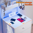 thumbnail image 6 of EnHomee Nightstand with Charging Station & LED Light, Set of 2, White, 6 of 7