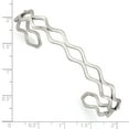 thumbnail image 3 of Primal Steel Stainless Steel Polished Wavy Cuff Bangle, 3 of 7