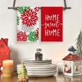 thumbnail image 2 of Red Green Home Sweet Home Boho Christmas Kitchen Towels Dish Towels, 18x26 Inch Seasonal Decoration Hand Towels Set of 2, 2 of 6