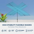 thumbnail image 3 of 6x4ft Outdoor Balcony Umbrella Light Blue with 95lbs Base, 3 of 7