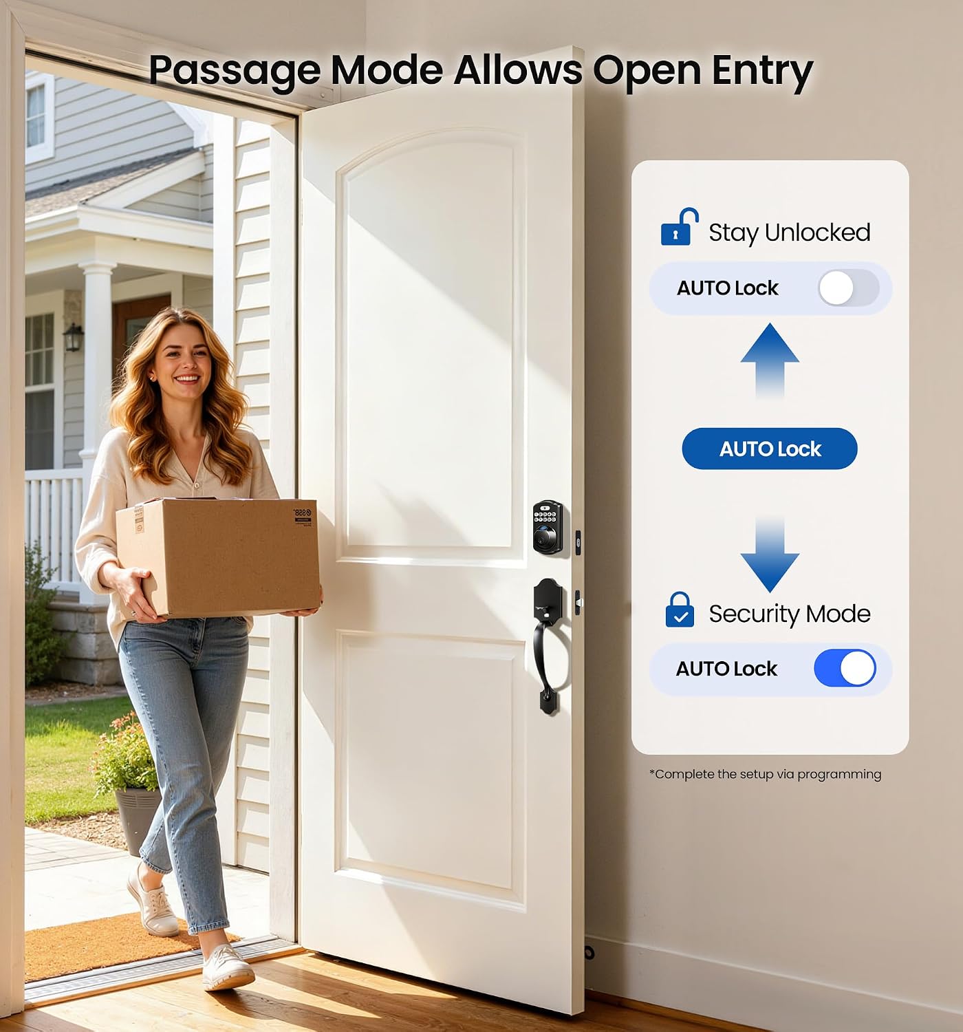 VEISE Fingerprint Keyless Entry Smart Lock Matte Black photo 5