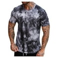 thumbnail image 2 of EQWLJWE Men's Muscle T-Shirt Pleated Raglan Sleeve Bodybuilding Gym Tee Short Sleeve Fashion Workout Shirts Hipster Shirt, 2 of 5