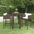 thumbnail image 2 of vidaXL Patio Bar Set 5 Piece with Cushions Poly Rattan Seating Multi Colors, 2 of 10