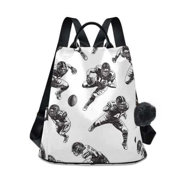 FORMRS Women's Travel Backpack Purse Anti-Theft Hidden Pockets Casual Shoulder Bag, Football Player Pattern