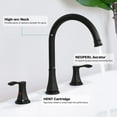 thumbnail image 3 of PARLOS High Arc 2-Handle Widespread Roman Tub Faucet with Valve & Faucet Supply Lines, Matte Black, 3 of 10