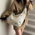 thumbnail image 4 of Fashionable Cartoon Embroidery Corduroy Shoulder Bag Crossbody Bags Comfortable Strap Practical Wear Outfits, 4 of 9