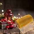 thumbnail image 3 of Decorative Mesh Ribbbon Rolls, Fabric Mesh with Foil for Wreath Supplies, Front Door Wreath Crafts Tree Decor Christmas NewYears Halloween Decoration, 1 Roll, 5.9 In x 10 Yard, 3 of 5