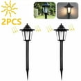 thumbnail image 5 of 2-Pack Warm White Solar Garden Lights Hexagonal Stake Lights Auto On/OffPathway Patio Landscape IP44 Waterproof Outdoor Ground Lights Set of 2 Soft Illumination No Tools Needed, 5 of 9