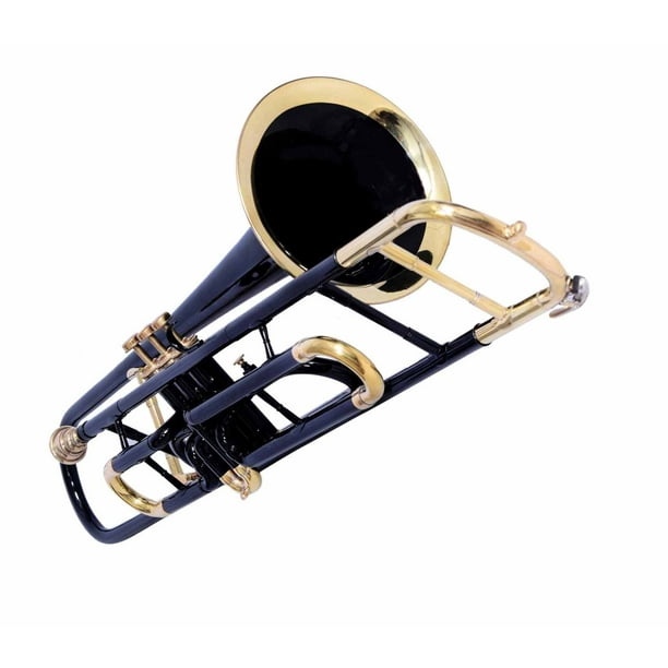 Golden Band Trombone Black Color And Brass Finish Bb Pitch With Case