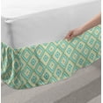 thumbnail image 2 of Aqua Bed Skirt, Square Rhombus Lines with Torn Paper Effect Pattern in Fresh Spring Colors, Elastic Bedskirt Dust Ruffle Wrap Around for Bedding Decor, 4 Sizes, Turquoise Yellow White, by Ambesonne, 2 of 2