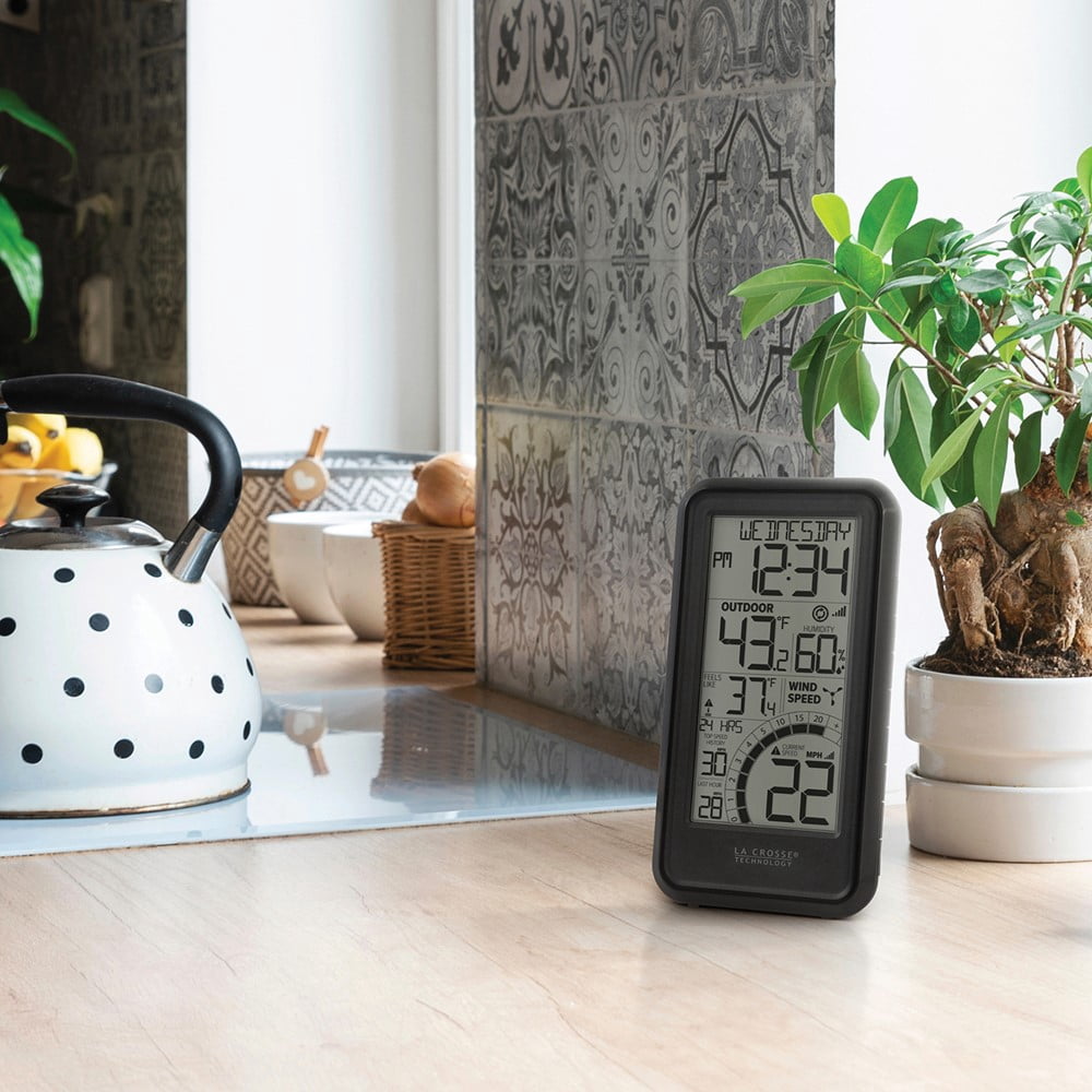 Black and White Digital Wind Speed Weather Station