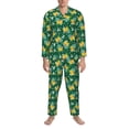 thumbnail image 3 of Salouo Tropical Fruit Print Button-Front Long Sleeve Pajama Set for Men, Soft 2Pjs Men's Long Sleeve Sleepwear-XX-Large, 3 of 7