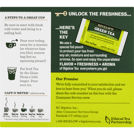(4 pack) (4 Boxes) Bigelow Classic Green Tea, Tea Bags, 40 Ct