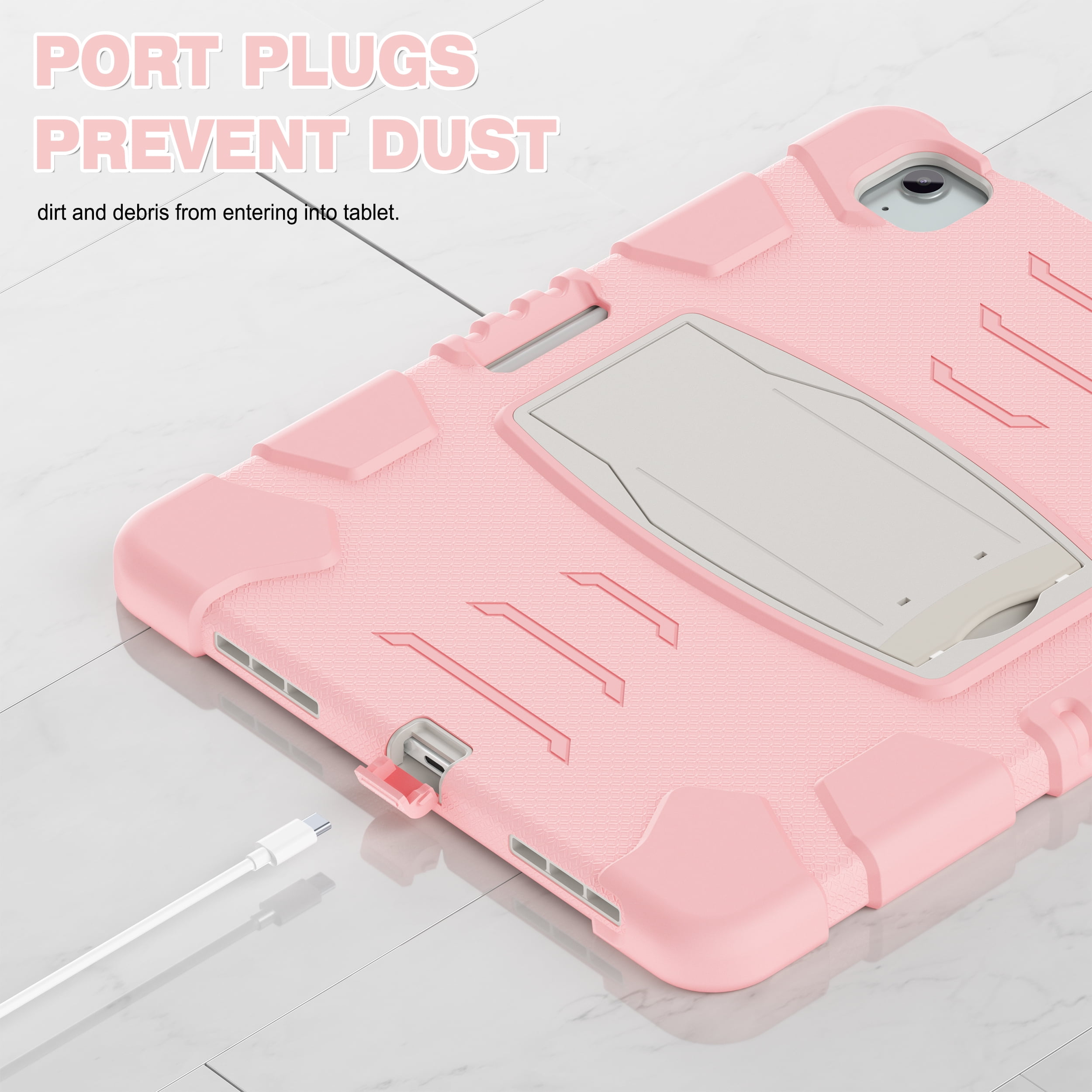 Allytechgroup Case for iPad Air 13-inch M4/M3/M2 (2026/2025/2024),  Hard PC Case with Pencil Holder & Kickstand Shockproof Protective Back Cover for iPad Air 13 Inch, Cherryblossomspink