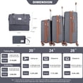 thumbnail image 2 of 5-Piece Luggage Set, 20/24/28 inch hardshell suitcases expandable duffel bag toiletry bag, Gray, 2 of 7