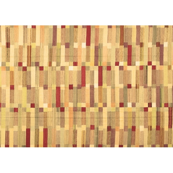 Ahgly Company Indoor Rectangle Abstract Brown Contemporary Area Rugs, 7' x 9'