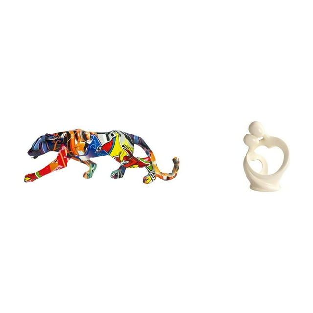 Escultura artística, figura caminando, adorno, estatua de resina, animal, artesanía abstracta, colección para amantes, decoración del hogar, estanterí