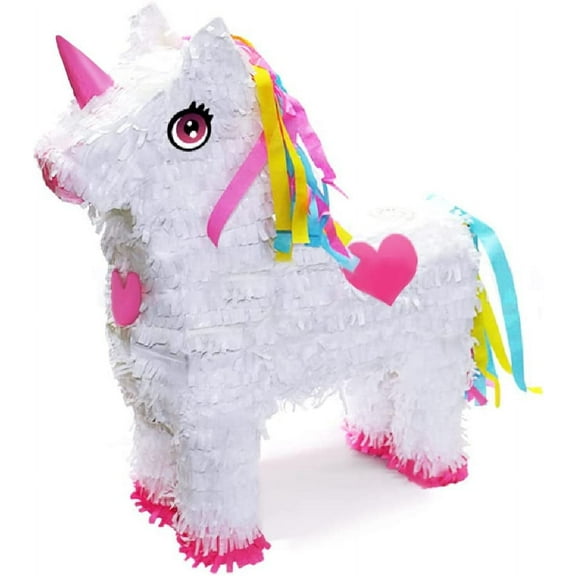 Unicorn Pinata for Unicorn Party Favor Supplies Birthday Party Supplies with Multi Color Hair & Tail and Pink Hearts (13 x 4 x 16 inches)