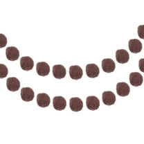 2Pcs Felt Ball Garland Brown Garland Handing Balls 6.6Feet Long 30 Balls Party Banner Decor