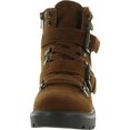thumbnail image 4 of WHITE MOUNTAIN Womens Brown Lace Comfort Lug Sole Buckle Accent Day Time Round Toe Block Heel Zip-Up Hiking Boots 8 M, 4 of 5