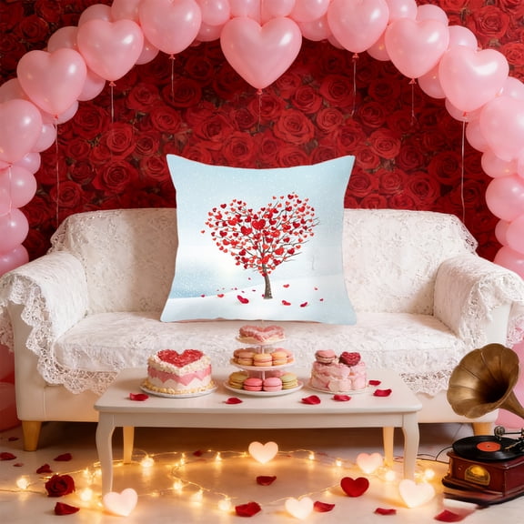 Tuvgenk Valentines Day Pillow Covers 18x18 Inch, Holiday Printed Throw Pillow Covers Soft Cushion Case for Couch Sofa Bed Chair Decor