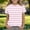 Pink, variant on ITSAME T-Shirt for Girls, Striped Print Short Sleeve Round Neck Kids Fashion Casual Breathable Pullover Red Size 11-12T