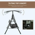 thumbnail image 4 of Sesslife Patio Swings with Canopy, 3-Seater Outdoor Canopy Swing for Adults, Black Canopy Swing Glider for Porch Garden Poolside Backyard, 4 of 7