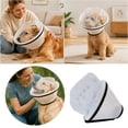 thumbnail image 2 of Pet Face Guard Pet Mesh Foraging Head Cover Breathable Daisy Print Dog Cat Neck Collar with Adjustable Zipper Outdoor Walking Pet Protective Muzzle Cone Prevent Random Eating, 2 of 5